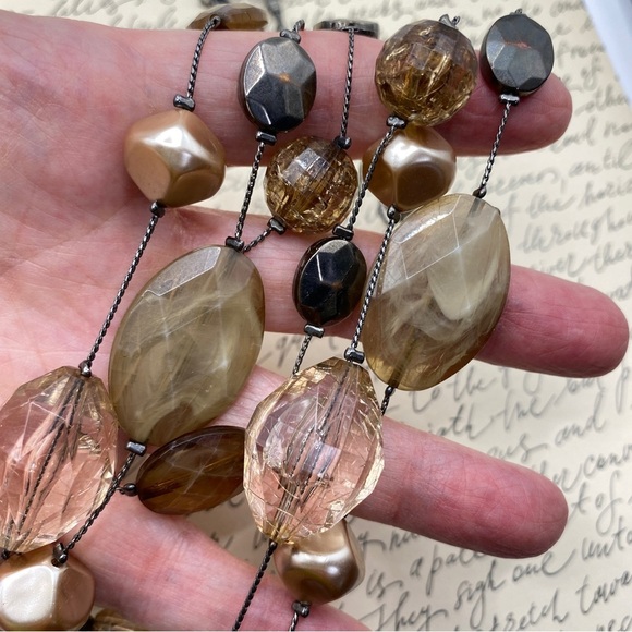 New York & Co Triple Strand Acrylic Bead Necklaces - Picture 2 of 7